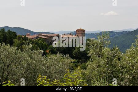 Village de l'Ombrie et des bâtiments, de l'Ombrie, Italie Banque D'Images