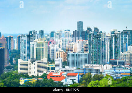 Vue aérienne de la ville, quartier résidentiel moderne Singapour Banque D'Images