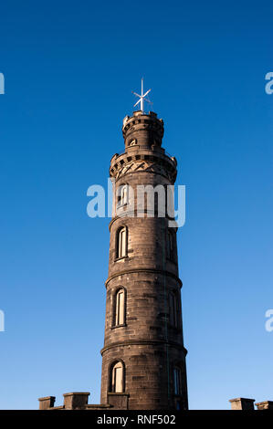 Avis de Nelson monument à Calton Hill. Édimbourg. L'Ecosse Banque D'Images