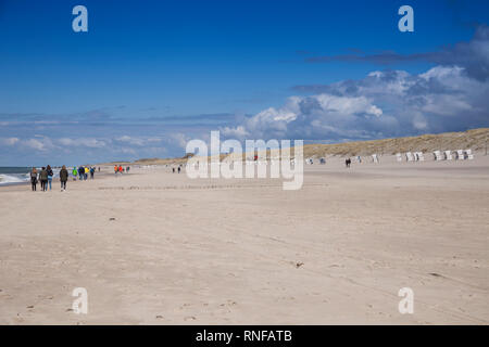 Plage de sable fin à l'Hoernumer Odde, Hoernum, Sylt, Frise du Nord, Schleswig-Holstein, Allemagne, Europe Banque D'Images