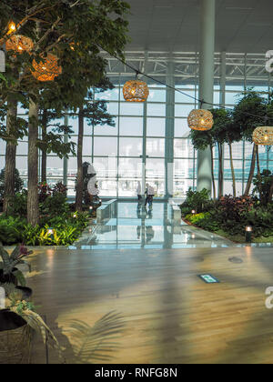 Corée du Sud - Octobre 2018 : hall de départ de l'Aéroport International d'Incheon le terminal 2 qui est connu pour ses plans avec intérieur vert et arbres Banque D'Images