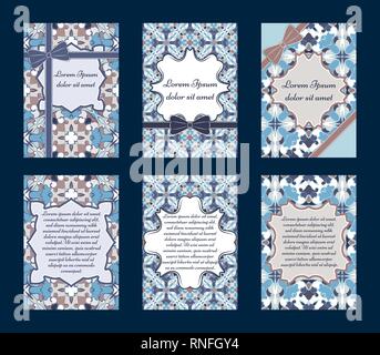 Les modèles de cartes vectorielles vintage. Peut être utilisé pour enregistrer la date, douche de bébé, des mères ou la Saint-Valentin, cartes d'anniversaire, invitations. Illustration de Vecteur