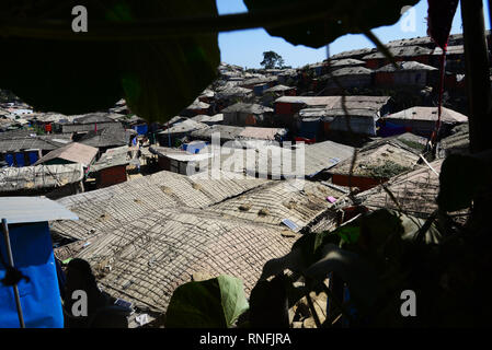 Vue d'Balukhali dans le camp de réfugiés rohingyas Ukhia, Cox's Bazar (Bangladesh). 02 Février, 2019 Banque D'Images