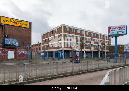 Le centre commercial d'Poolway Garretts vert, Yardley, Birmingham après démolition attend d'expropriations par Birmingham City Council Banque D'Images