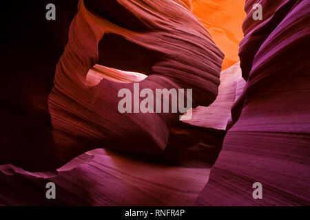 Au cours des canyons Antelope célèbres règles de tribu Navajo , Arizona, USA Banque D'Images