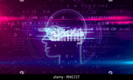 La vie privée et la protection des données personnelles symbole sur fond numérique. Le cryptage, mot de passe et clé privée de la technologie 3D concept abstrait illustrat Banque D'Images