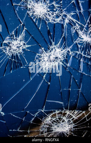 Écran Brisé vandalisé Broken Glass Close Up Banque D'Images
