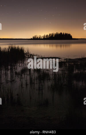 Le lac Astotin, Elk Island National Park, Alberta, Canada Banque D'Images