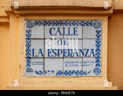 La Esperanza Street Sign, Bogota, Colombie, du District de la capitale Banque D'Images