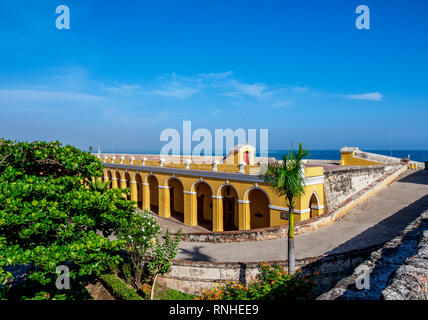 Les voûtes, les murs de la vieille ville, la Plaza de Las Bovedas, Carthagène, Colombie, Département de Bolivar Banque D'Images