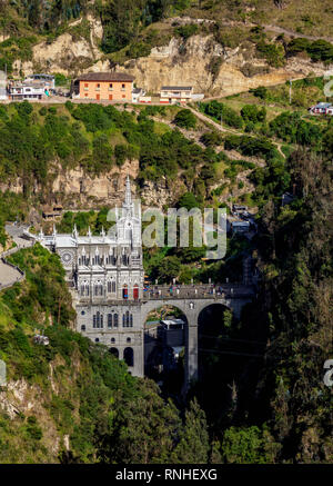 Sanctuaire de Las Lajas, elevated view, Departmant de Narino, Colombie Banque D'Images