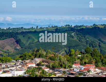 Salento, elevated view, Quindio Département, Colombie Banque D'Images