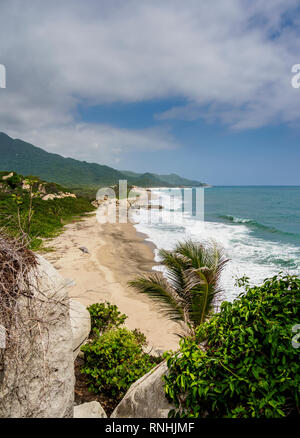 Arrecifes Plage, Parc Naturel National Tayrona, département de Magdalena, Caraïbes, Colombie Banque D'Images