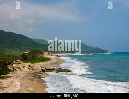 Arrecifes Plage, Parc Naturel National Tayrona, département de Magdalena, Caraïbes, Colombie Banque D'Images