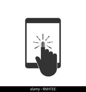 Vector illustration design plat, appuyez sur l'icône de la main. Illustration de Vecteur