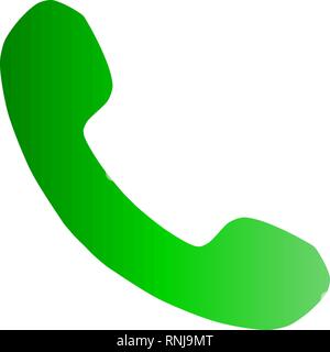 Icône Symbole Téléphone - gradient vert, isolé - vector illustration Illustration de Vecteur