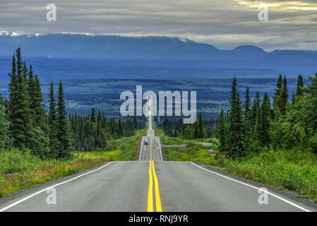 Arrêt d'Edgerton Road, chemin McCarthy, le sud-est de l'Alaska, USA Banque D'Images