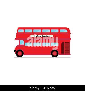 London city bus vector illustration. Isolé sur fond blanc Illustration de Vecteur