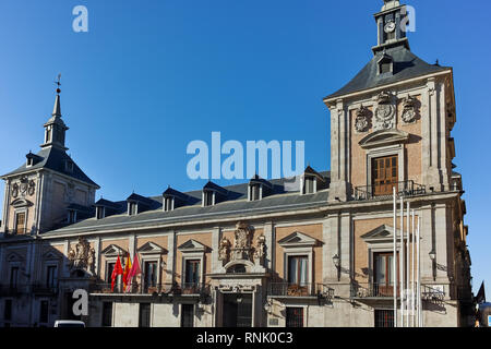 MADRID, ESPAGNE - 22 janvier 2018 : vue imprenable sur la Plaza de la Villa dans la ville de Madrid, Espagne Banque D'Images