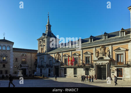 MADRID, ESPAGNE - 22 janvier 2018 : vue imprenable sur la Plaza de la Villa dans la ville de Madrid, Espagne Banque D'Images