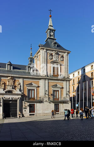 MADRID, ESPAGNE - 22 janvier 2018 : vue imprenable sur la Plaza de la Villa dans la ville de Madrid, Espagne Banque D'Images