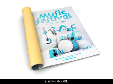 Festival de musique magazine isolés de rendu 3D publicité Banque D'Images