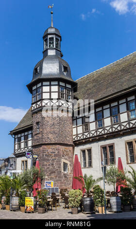 Tour de l'hôtel de ville historique à Hoxter, Allemagne Banque D'Images