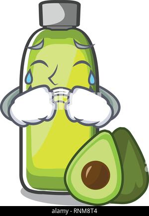 L'huile d'avocat de pleurer dans les caricatures bottol vector illustration Illustration de Vecteur