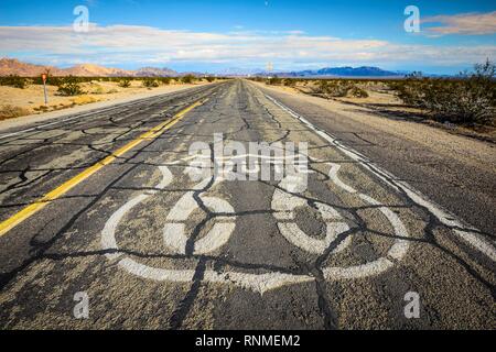 L'historique Route 66, Ludlow, CALIFORNIE, ÉTATS UNIS, Amérique du Nord Banque D'Images