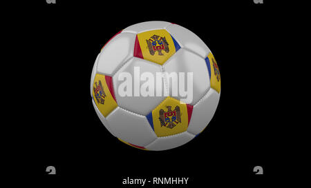 Ballon de soccer avec le drapeau de Moldova, 3D Rendering Banque D'Images