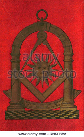 Symbolisme maçonnique de la fin des années 1800 Banque D'Images