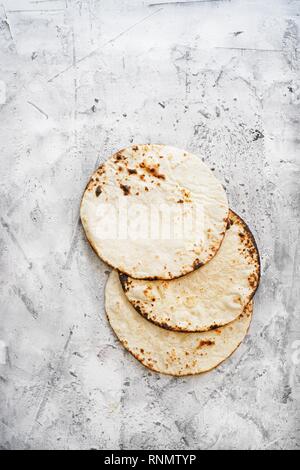 Tacos tendres grillées ordinaire Vue de dessus Banque D'Images