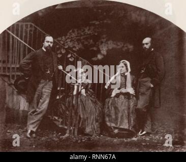 Carroll, Lewis - Frau mit Dante Gabriel Rossetti, William Michael und Christina Banque D'Images