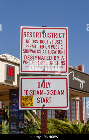 Sur le Strip, Las Vegas, Nevada, United States. Banque D'Images