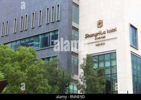 Manille, Philippines - décembre 7, 2017 : l'hôtel Shangri-La au fort dans la région métropolitaine de Manille, Philippines. Basée à Hong Kong Shangri-La Hotels and Resorts dispose de 9 Banque D'Images