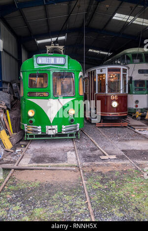 Heaton Park Le Tramway est un patrimoine vieux tramways tramway fonctionnant comme principale attraction de Heaton Park, Manchester. Banque D'Images