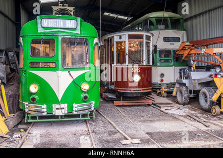 Heaton Park Le Tramway est un patrimoine vieux tramways tramway fonctionnant comme principale attraction de Heaton Park, Manchester. Banque D'Images