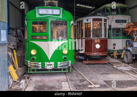 Heaton Park Le Tramway est un patrimoine vieux tramways tramway fonctionnant comme principale attraction de Heaton Park, Manchester. Banque D'Images