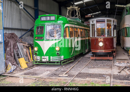 Heaton Park Le Tramway est un patrimoine vieux tramways tramway fonctionnant comme principale attraction de Heaton Park, Manchester. Banque D'Images