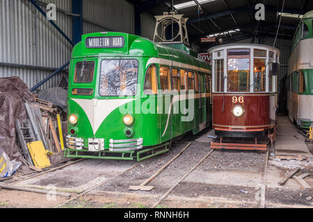 Heaton Park Le Tramway est un patrimoine vieux tramways tramway fonctionnant comme principale attraction de Heaton Park, Manchester. Banque D'Images