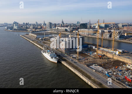 Vue aérienne de Hafencity à Hambourg quay Banque D'Images