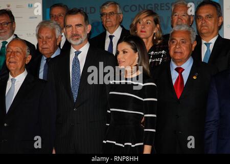 Madrid, Espagne. 20 févr. 2019 Roi d'Espagne Felipe VI et La Reine Letizia Ortiz au cours de la présentation de la "la paix mondiale & Liberté Award' à Madrid le mercredi 20 février 2019, Cordon Cordon Crédit : Presse Presse/Alamy Live News Banque D'Images