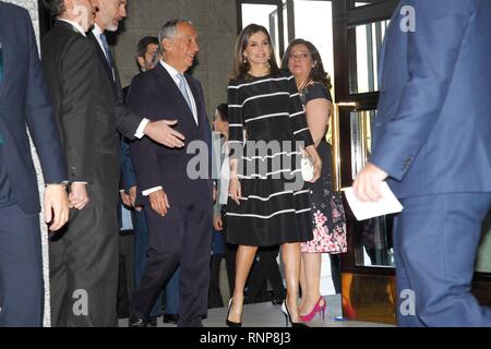 Madrid, Espagne. 20 févr. 2019 Roi d'Espagne Felipe VI et La Reine Letizia Ortiz au cours de la présentation de la "la paix mondiale & Liberté Award' à Madrid le mercredi 20 février 2019, Cordon Cordon Crédit : Presse Presse/Alamy Live News Banque D'Images