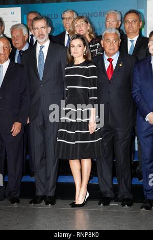 Madrid, Espagne. 20 févr. 2019 Roi d'Espagne Felipe VI et La Reine Letizia Ortiz au cours de la présentation de la "la paix mondiale & Liberté Award' à Madrid le mercredi 20 février 2019, Cordon Cordon Crédit : Presse Presse/Alamy Live News Banque D'Images