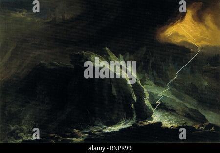 Caspar Wolf - Gewitter suis Grindelwaldgletscher - um 1774-75 - Aarau. Banque D'Images