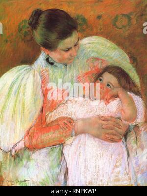 Mary Cassatt infirmière et de l'enfant 1896-1897. Banque D'Images