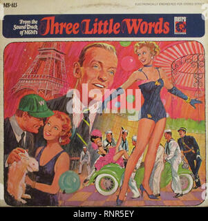 Lp vinyle vintage couvrent trois petits mots Soundtrack Fred Astaire Vera Ellen 1967 Réédition de 1950 Film Banque D'Images