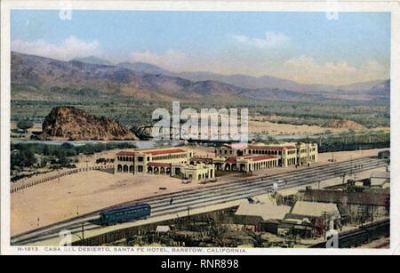 Casa del Desierto, Hôtel Santa Fe, Barstow, Californie. Fred Harvey série. Banque D'Images