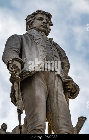 Vicente Guerrero Indépendance Statue Angel Monument Mexico Mexique. Construit en 1910 pour célébrer l'indépendance guerre au début des années 1800. Guerrero héros de wa Banque D'Images