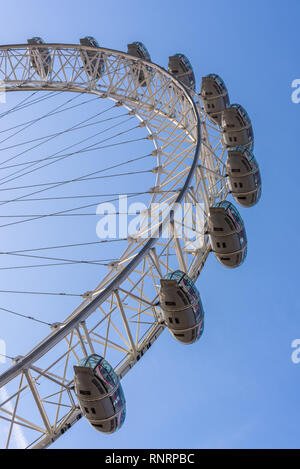 Close up de cabines de la Coca Cola London Eye, Londres, Angleterre. Banque D'Images